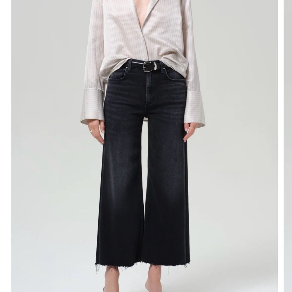 NWT Citizens Of Humanity Lyra Wide‎ Leg Crop Raw Hem Jean in Medallion 30